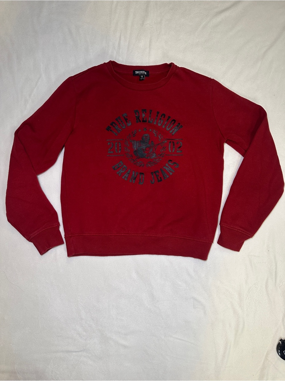 True Religion Red Buddha Logo Graphic Crewneck Sweatshirt XS